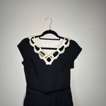 Libertine for Target Black Crepe Mini Dress Size 7 Crochet Collar Belted Photo 3