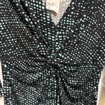 Forever 21  Contemporary Black Aqua Dot Twist Front Midi Dress Size M NEW Photo 3