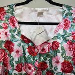 Vintage Nicole Stevens 2X floral pajama top blouse workwear new with tags Red Photo 2