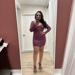 Jonathan Simkhai Danika long sleeve halter knit cutout mini dress size S small Purple Photo 18