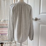 Faherty  Naomi Grey Striped Long Sleeves Button Down Linen Blend Shirt Size Small Photo 4