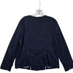 Talbots Petites Navy Cotton Button Blazer sz 16p Cropped Jacket Classic Career Photo 4