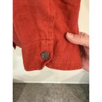 Spiegel 3/4 Sleeve Mock Neck Button Up Shirt Linen Orange Women's Size Medium Photo 2