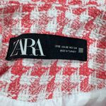 ZARA Textured Houndstooth Blazer Pink White Women’s XS Photo 1