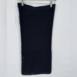 Nine West Black Lined Crocheted Midi Skirt Pencil Small Photo 6