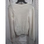 Madewell  Cream Square Neck Ribbed Knit Sweater Long Sleeve Balloon Sleeve M Photo 3