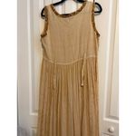 Beige Floral Embroidered Button Front Maxi Dress Size L Tan Size L Photo 6