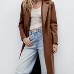 ZARA Faux Leather Trench Coat Photo 0