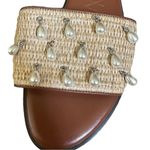 J.Crew NWOT BX906 Georgina Woven Faux-Raffia Sandals Pearls Slides 8.5 Photo 3