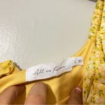 All in Favor Sasha Yellow Floral Ruched Sweetheart Neck Mini Dres Womens L NWT Photo 3