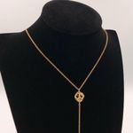 Rebecca Minkoff Open Sphere Gold Y Necklace Lariat Turquoise Pendant Crystal Photo 3