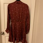 Paige Wmns Parisa Mini Wrap Dress W/Long Sleeves in Velvet Red Multi Size m Photo 9