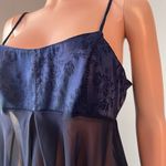 Victoria's Secret Victoria’s Secret Navy Rose Pattern Satin MEDIUM Lingerie Adjustable Straps #15 Photo 4