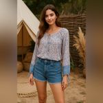 Lucky Brand Floral Peasent Boho Blouse Cropped Cottegecore Womens Y2k Retro M Photo 1