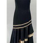 Vintage Y2k Camille La Vie Gown Beaded Strapless Satin Sweetheart Black Beige 10 Photo 2