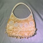 Loft Ann Taylor Gold Sequin Small Beaded Purse Inside Zipper Snap Close Photo 10