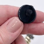 Vintage Metal Loop Black Cord Rope Statement Necklace Chunky Steampunk Brutalist Photo 5