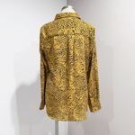 Philosophy Womens Yellow Black Animal Print Long Sleeve Button Down Shirt Size S Photo 2