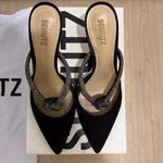 Schutz  Nobuck Black Rhinestone Heel - 8.5 Photo 2