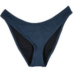 J.Crew  Textured curved-waist cheeky bikini bottom in Navy L‎ NWT Photo 1