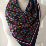 Wistel T Italy Blue Red Gold Gradient Floral Burst Square Scarf Regency Estate Photo 0