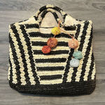 Billabong Billlabong Black and Cream Striped Tote Bag Photo 0