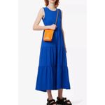ME+EM Womens Maxi Dress US 12 Blue Sleeveless Tiered Casual Cotton Casual Chic Blue Photo 1