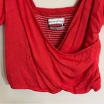 Urban Outfitters NWT Red Faux Wrap Puff Sleeve V-Neck Crop Top Size Small Photo 5