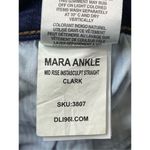 DL1961 Mara Straight Jeans 27 Ankle Mid Rise Blue Raw Hem Stretch Instasculpt Photo 8