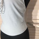 ZARA  Cropped Halter Tank Top Blue Ribbed Knit Size Small Photo 8