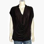 ECI  Black V Neck Cap Sleeve Short Sleeve Top Size L Photo 1