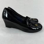 Lauren Ralph Lauren Black Patent Leather Wedge Loafers with Gold Accents 8 READ Photo 4