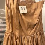 TCEC NWT  BEIGE POPLIN DRESS Brown Beige Photo 4
