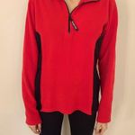 The North Face Women Quarter Zip Red Black Fleece Pullover Sweater Size Medium Photo 5