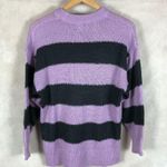 H&M Purple Striped Open Knit Crewneck Sweater NWOT XS Photo 3