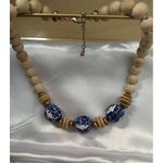 Hazel Chinoiserie & Painted Wood Necklace in Ivory Photo 5