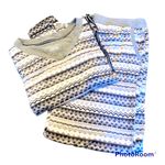 Nautica Fair Isle Pajama Set Soft Cozy Loungewear With Pockets Woman’s Size M Photo 0