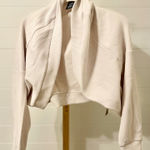 Avia Cropped Ribbed Open Front Cardigan Sweater Top Light Beige XS Photo 0