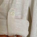 Jones New York  white long roll tab sleeve pullover cotton blouse top large Photo 3