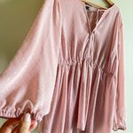 Torrid  BLUSH‎ TEXTURED CHIFFON SKATER DRESS LONG SLEEVE TIE FRONT WOMENS … Photo 2