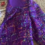 Boucle Purple VINTAGE Cropped Jacket Size 4 Photo 4