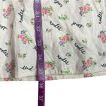 LPA Revolve Dress Send Nudes Floral Print White Linen Puff Sleeve Mini Dress XL Photo 7