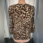 Rafaella  Leopard Print Twist Front V Neck‎ Stretch Blouse Top Photo 3