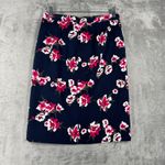 J.Crew Pencil Skirt Women Floral Print Career Office Wear Blue Pink Size 2 Photo 2