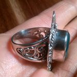 Bali Legacy Verde Onyx Sterling Silver Antique Garden and Floral Ring (Size 9) Photo 7