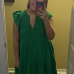 Joy Joy Green dress with puff sleeves  Photo 0
