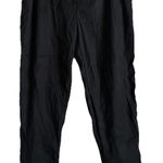 Loft  Pants Women's Medium Black Linen Blend Jogger Tapered Drawstring Stretch Photo 0