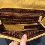 Tignanello Yellow Leather Women Crossbody Shoulder Bag Purse Photo 3