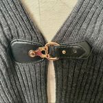 Cable & Gauge  grey front buckle cardigan sweater Photo 3