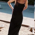 Free People NWOT Beach Moss Midi Dress Textured Black Medium Photo 0